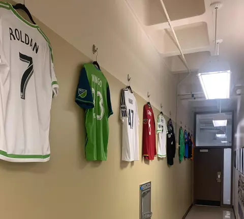 MSOC Locker Room Jersey Wall