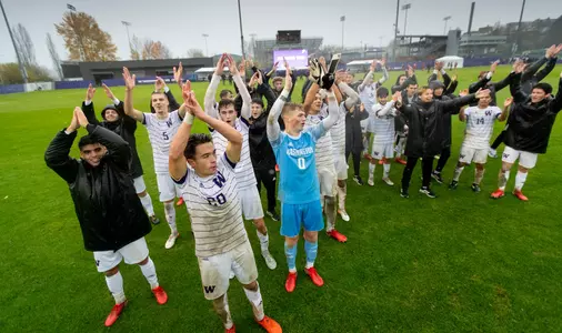 The University of Washington men's soccer team plays Indiana in the round of 16 in the NCAA tournament