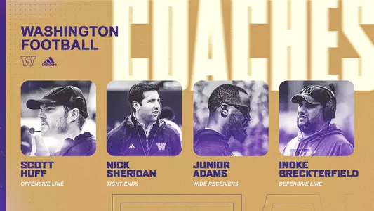 Adams, Huff, Sheridan, Breckterfield join uw football coaching staff