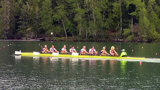 Washington women's varsity 8 at Dexter Lake, Oregon, April 24, 2021