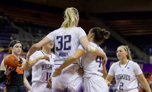 The University of Washington women’s basketball team plays Oregon State