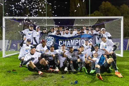 Washington men's soccer clinches the Pac-12 Championship in win over UCLA.