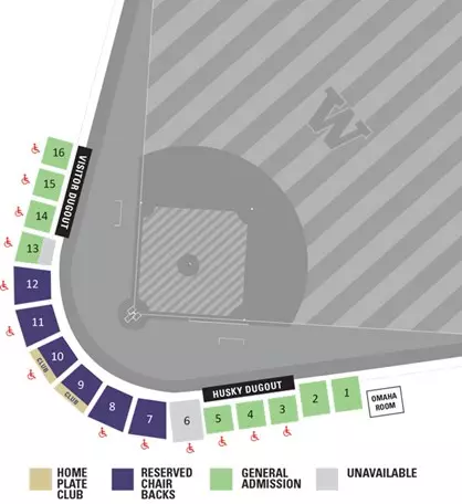 Baseball Husky Ballpark 2020 Seating Map