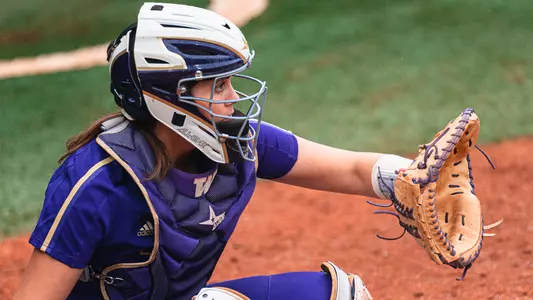 Jenn Cummings catching vs. UCLA