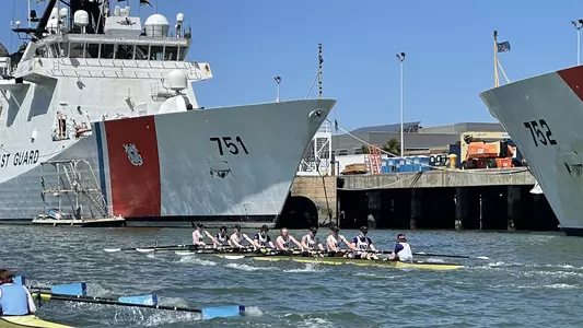 UW men's 3rd varsity eight at Oakland Estuary, April 9, 2022