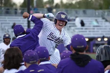 Karl Koerper Celebrates A Home Run Against UNC On May 19, 2022
