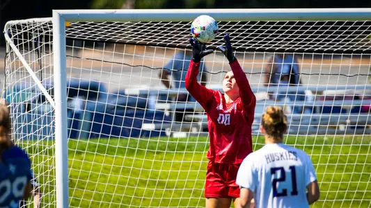 The University of Washington womenâ??s soccer team plays Air Force on August 21, 2022. (Photography by Scott Eklund/Red Box Pictures)
