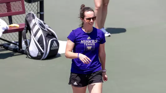 COLLEGE STATION, TX - May 06, 2022 -  during the Women's Tennis first round of the NCAA Tournament game between the Washington Huskies and the Baylor Bears at Mitchell Tennis Center in College Station, TX. Photo By Craig Bisacre/Texas A&M Athletics