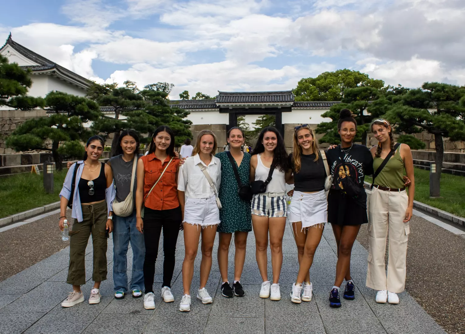 The University of Washington women's tennis team during their 2023 foreign tour in Japan.