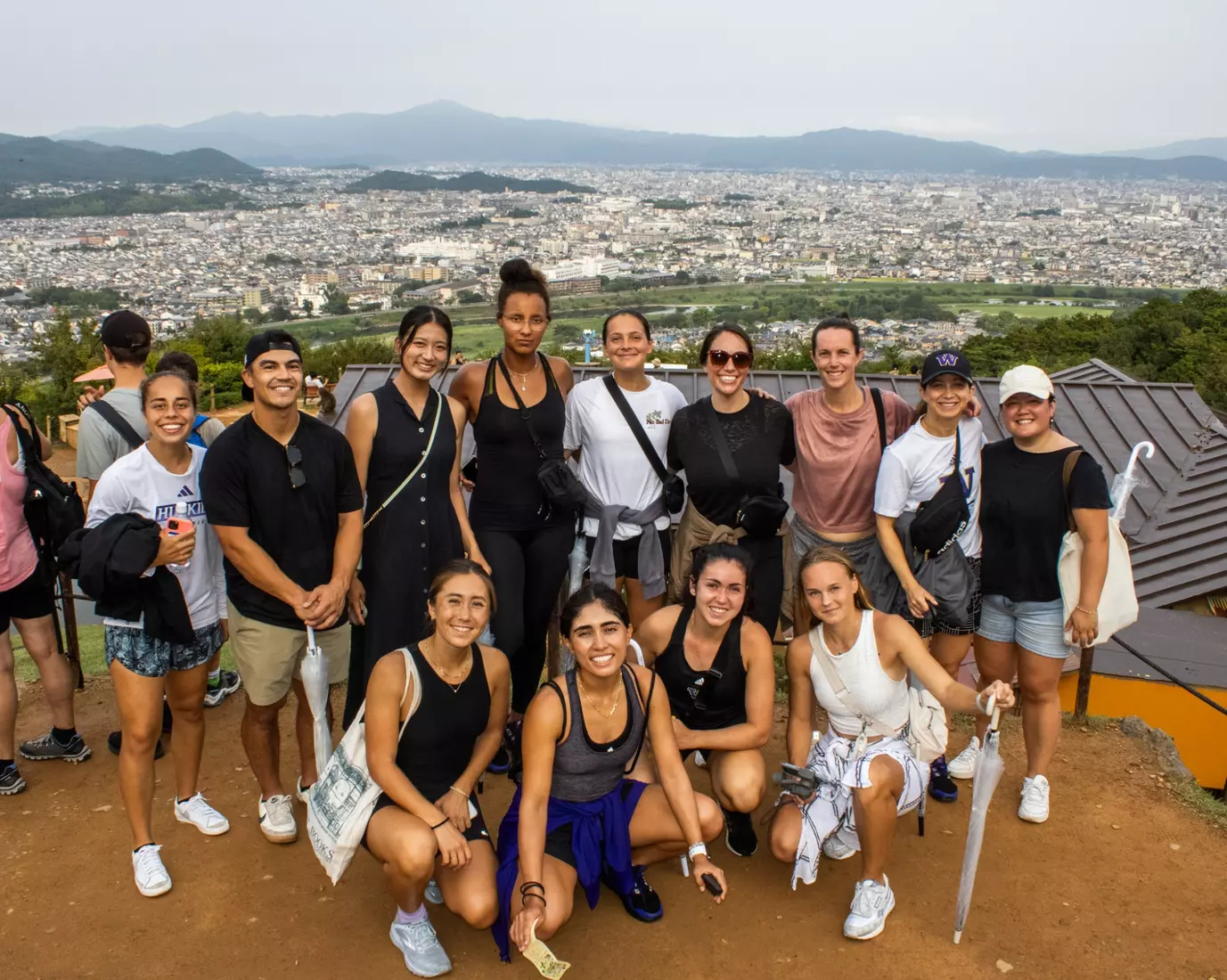 The University of Washington women's tennis team during their 2023 foreign tour in Japan.