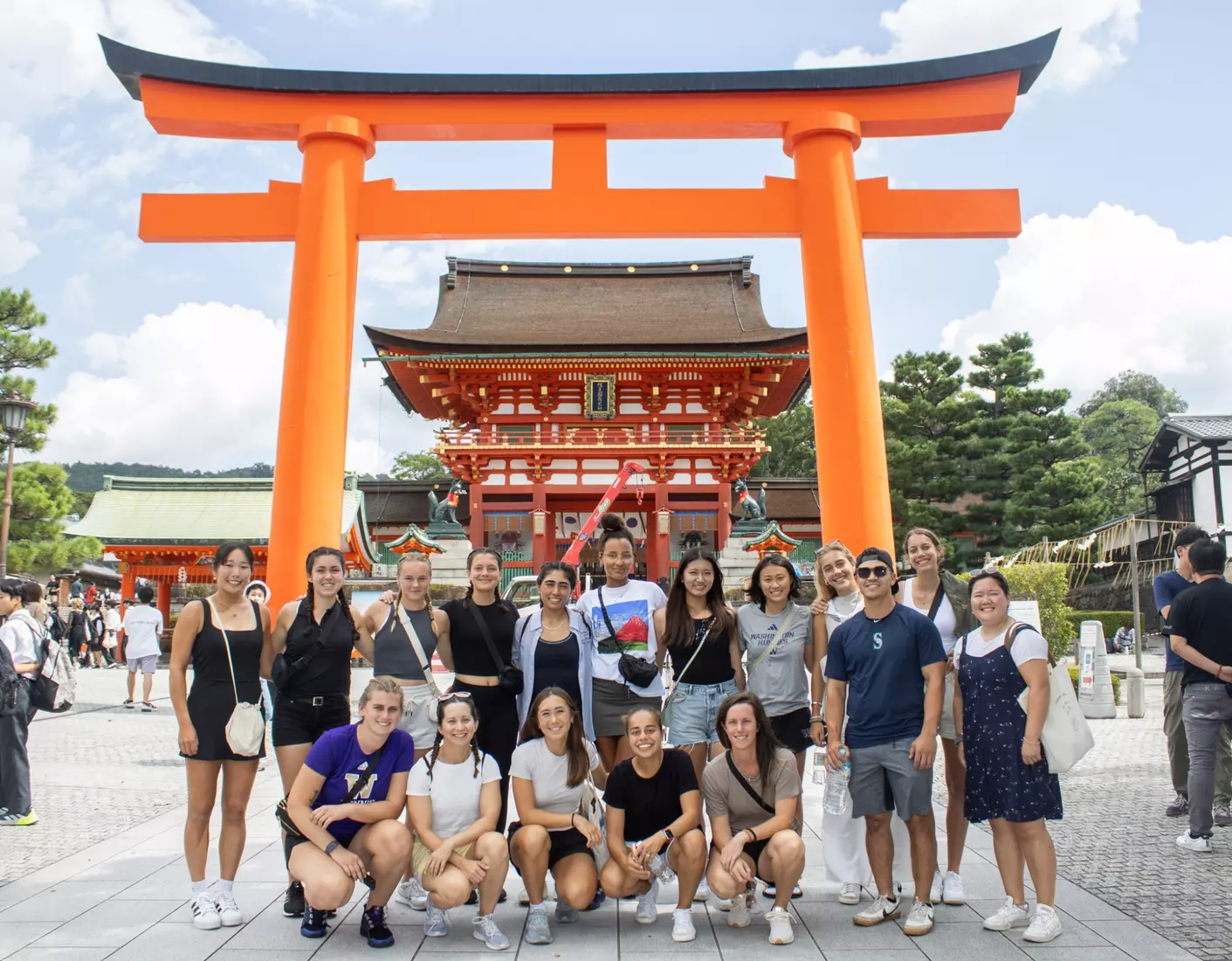 The University of Washington women's tennis team during their 2023 foreign tour in Japan.