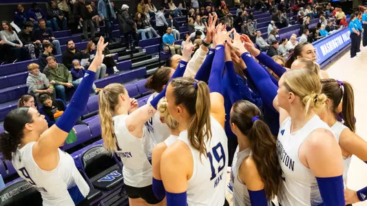 The University of Washington volleyball team plays USC at Alaska Airlines Arena on the University of Washington campus in Seattle, Wash. on November 10, 2023.