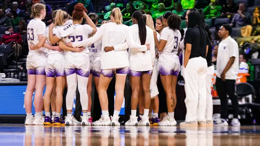 Huddle at Pac-12 Tournament vs. Oregon