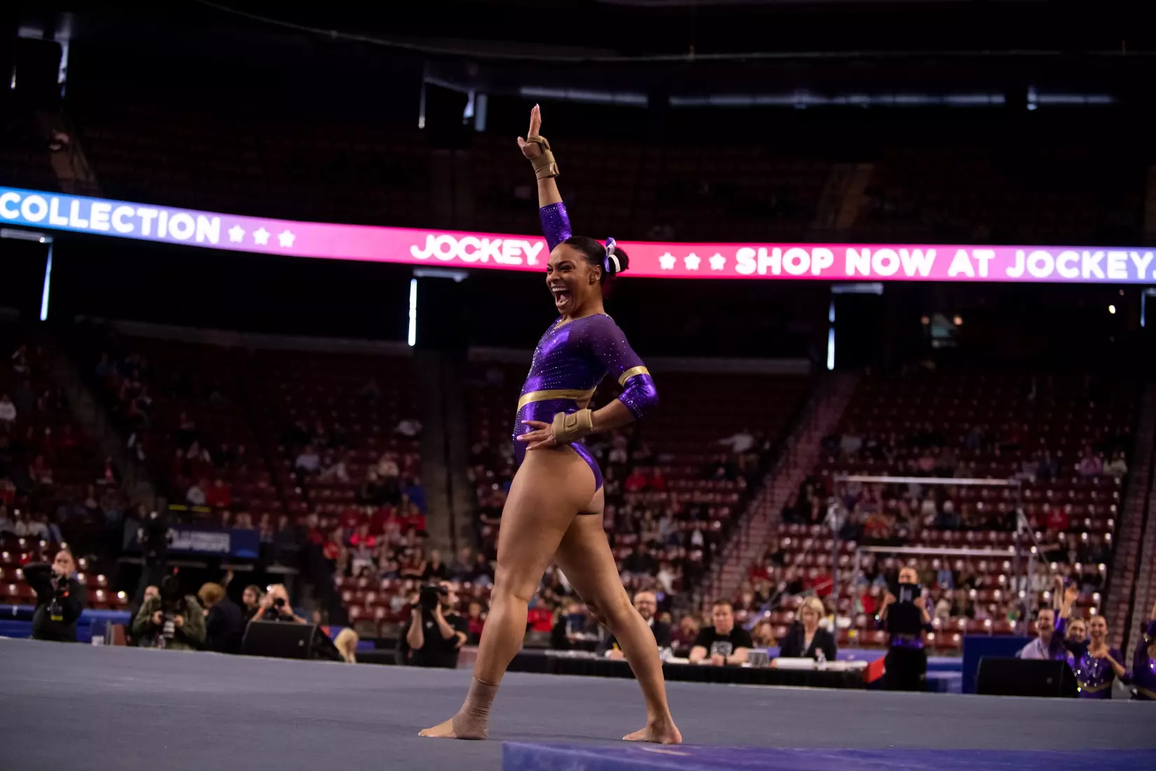 Washington gymnastics at Pac-12 Championships on March 18, 2023 at the Maverik Center in West Valley City, Utah.