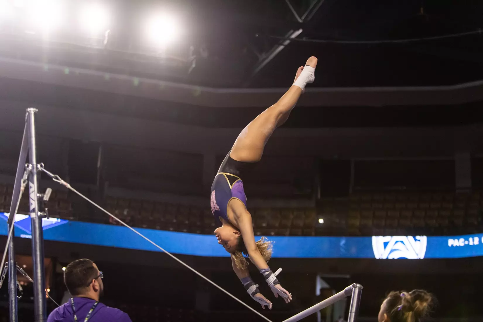 Washington gymnastics at Pac-12 Championships on March 18, 2023 at the Maverik Center in West Valley City, Utah.