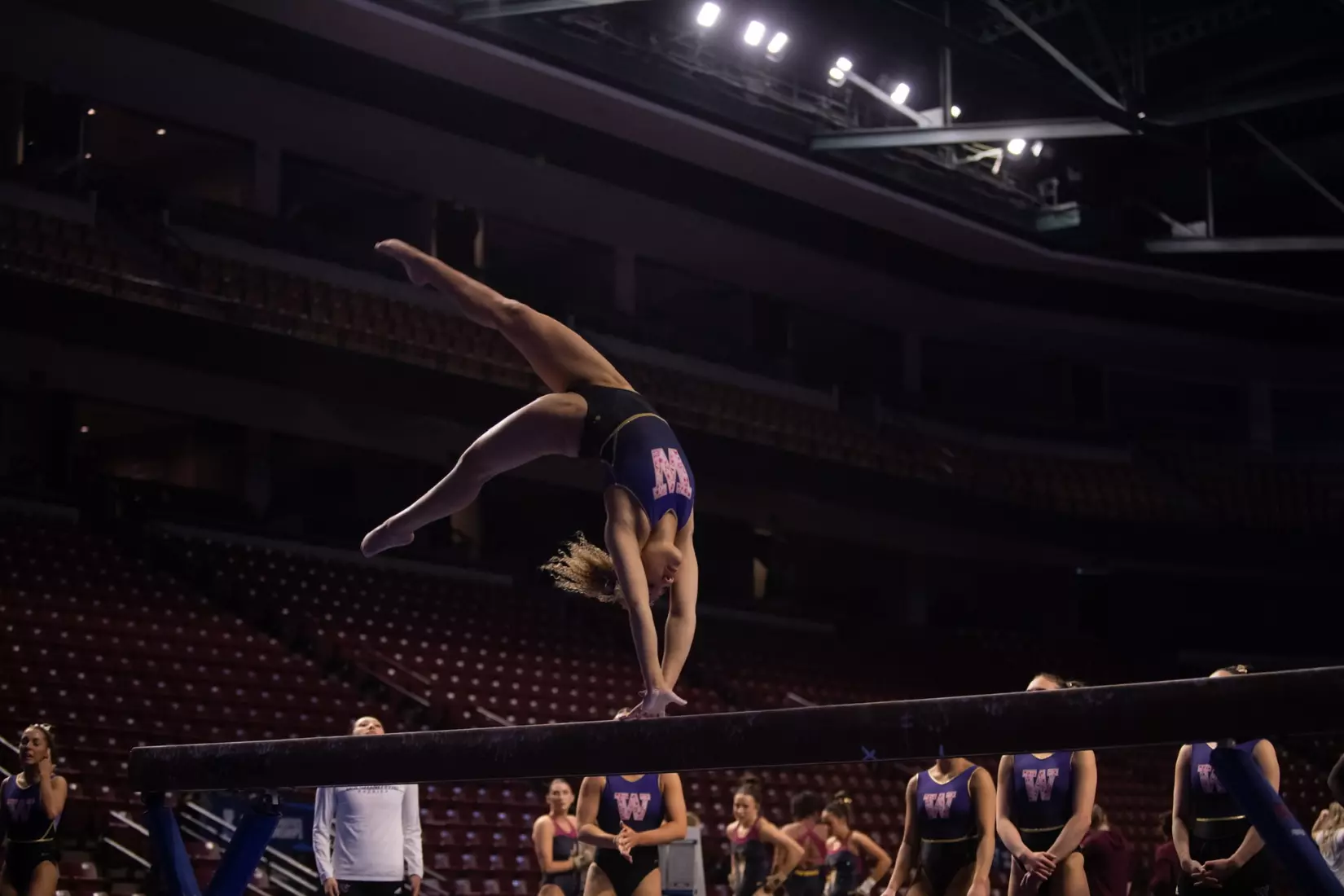 Washington gymnastics at Pac-12 Championships on March 18, 2023 at the Maverik Center in West Valley City, Utah.