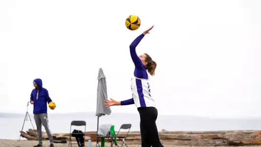 Natalie Robinson serves at Alki Beach