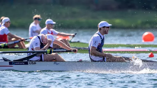 Evan Olson '19 at 2023 world rowing championships