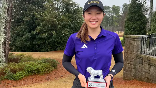 Stefanie Deng with 2024 Lady Bulldog Invitational trophy