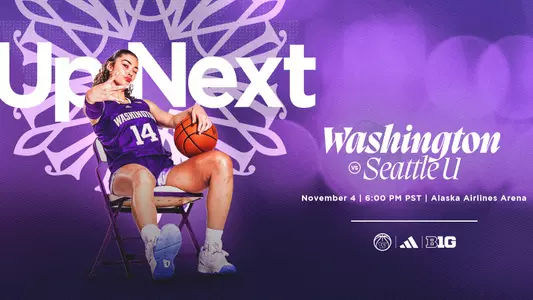 UW WBB Home Opener Up Next graphic