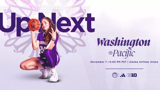Up Next WBB graphic Nov. 7 vs Pacific