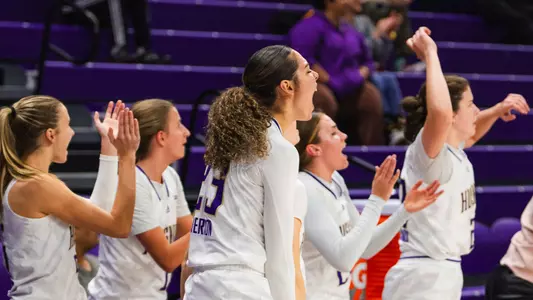 UW WBB vs North Dakota State bench celebration