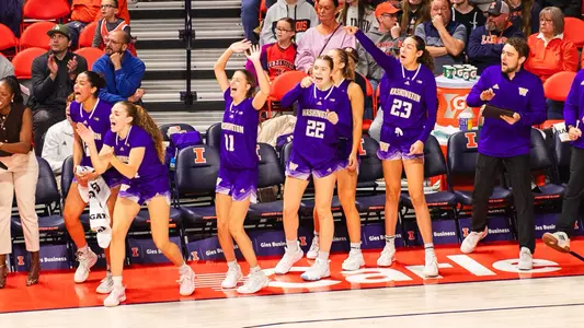 UW WBB vs Illinois bench celebration