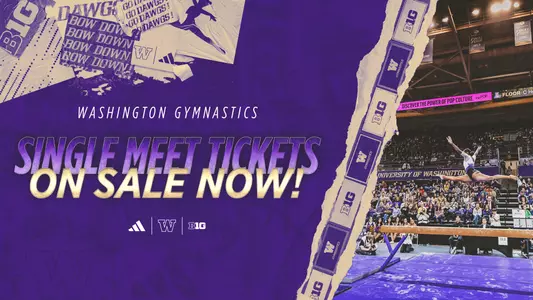 Washington gymnastics single meet tickets on sale now graphic