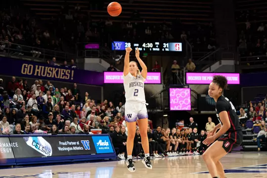 Washington women’s basketball vs. Stanford in Seattle, Washington on February 9, 2024. Photo by David Ryder