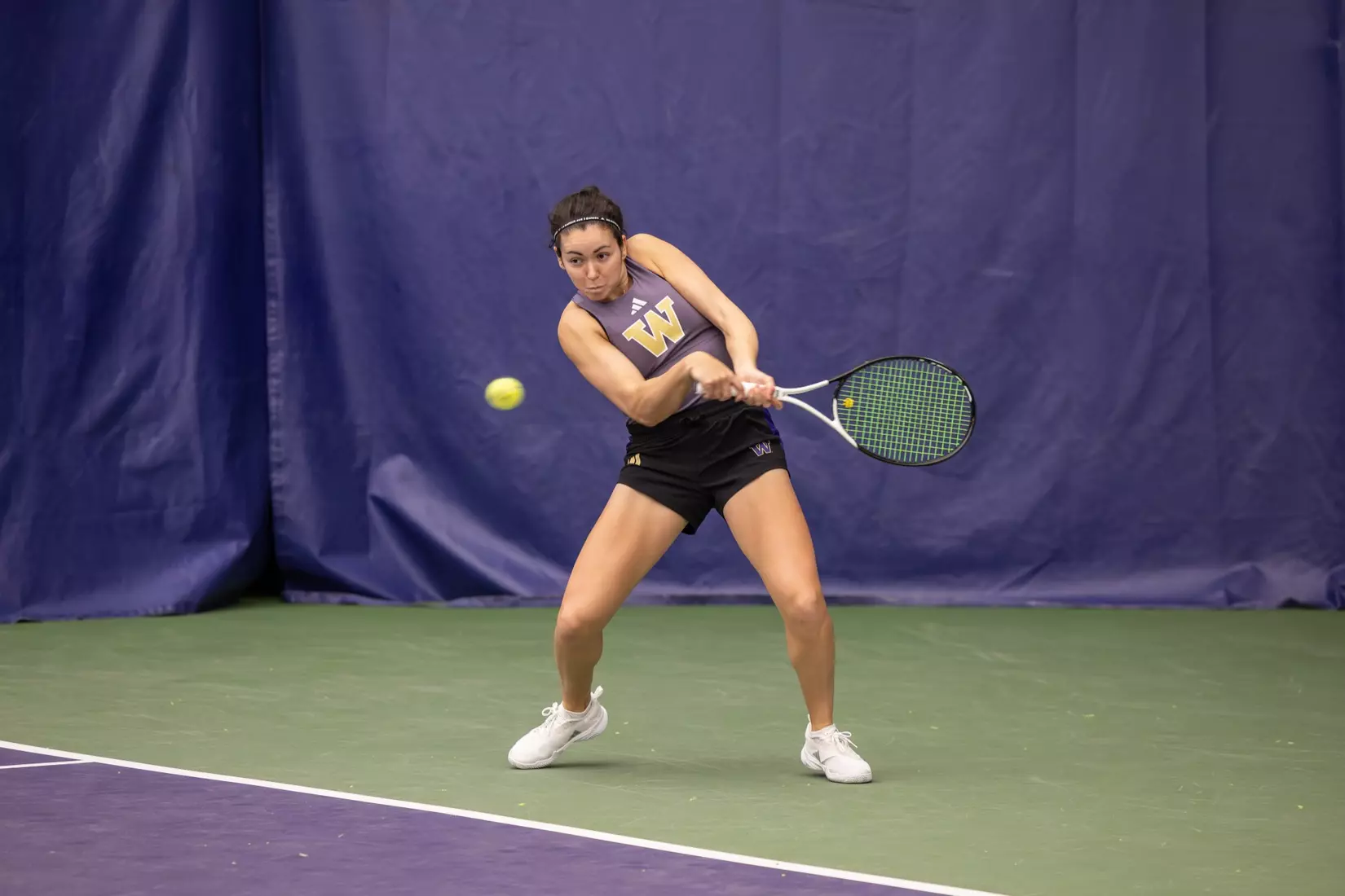 Washington women's tennis in a 6-1 win over Portland on Friday, Feb. 23, 2024.