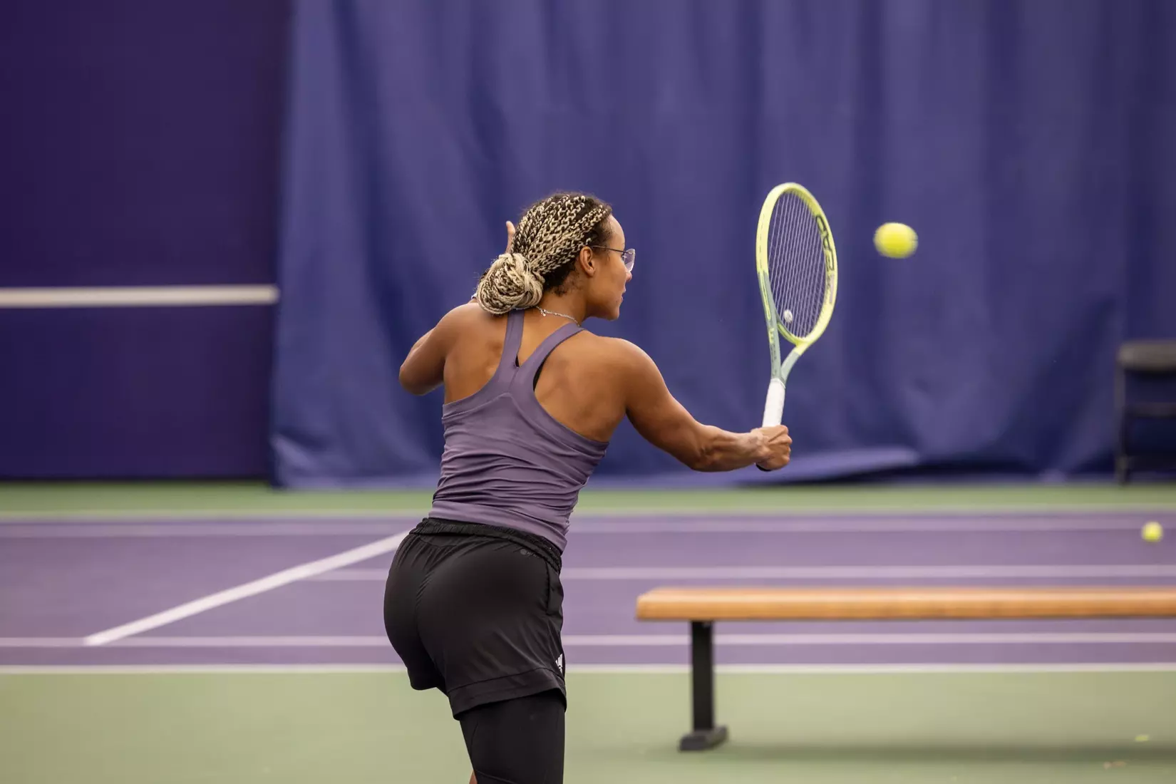Washington women's tennis in a 6-1 win over Portland on Friday, Feb. 23, 2024.