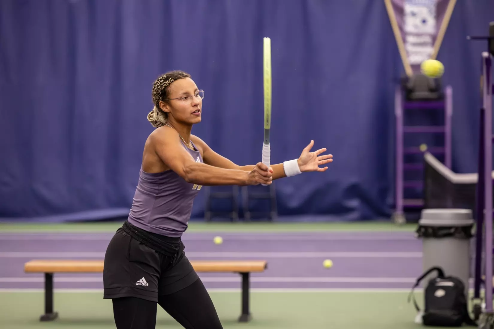 Washington women's tennis in a 6-1 win over Portland on Friday, Feb. 23, 2024.