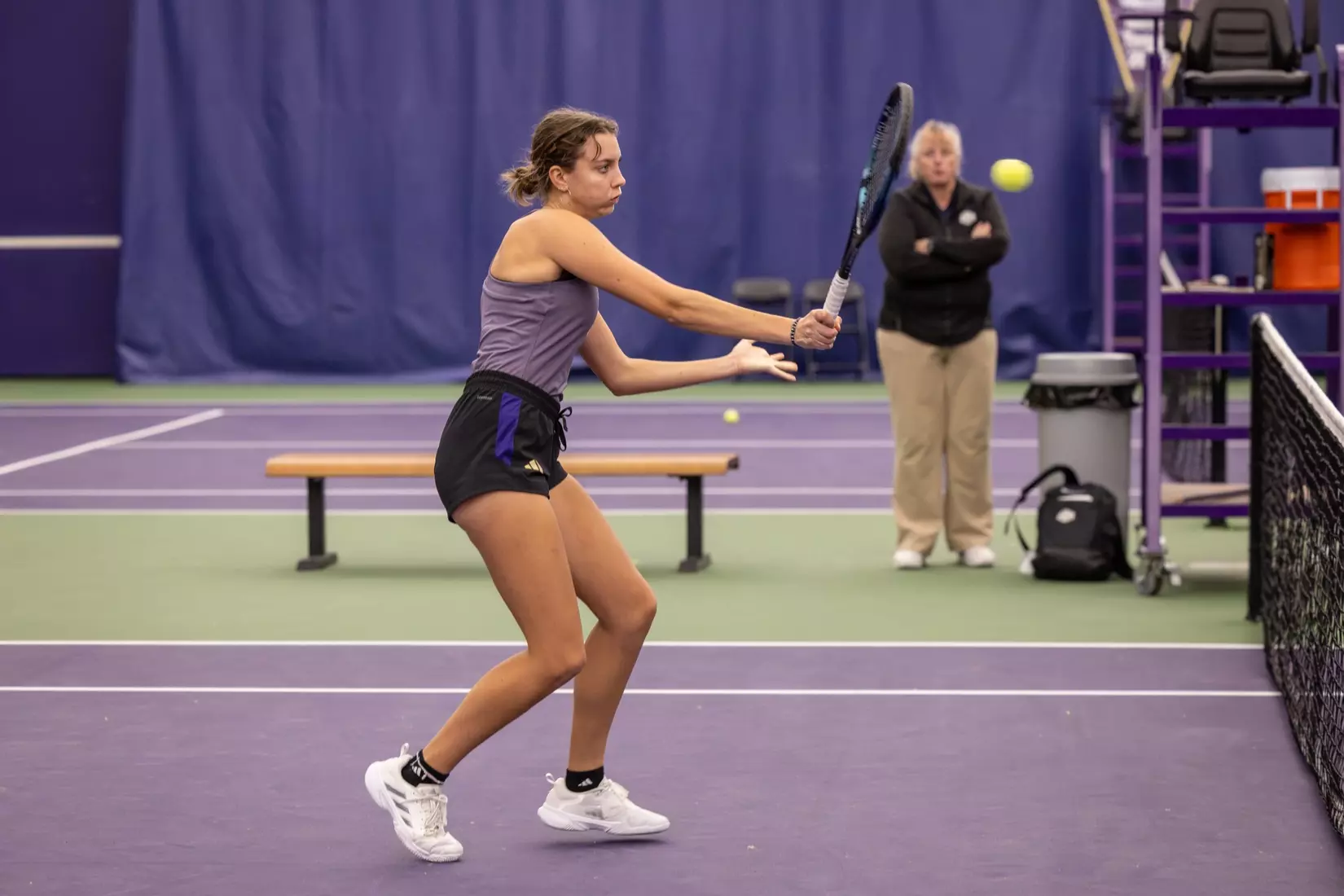 Washington women's tennis in a 6-1 win over Portland on Friday, Feb. 23, 2024.