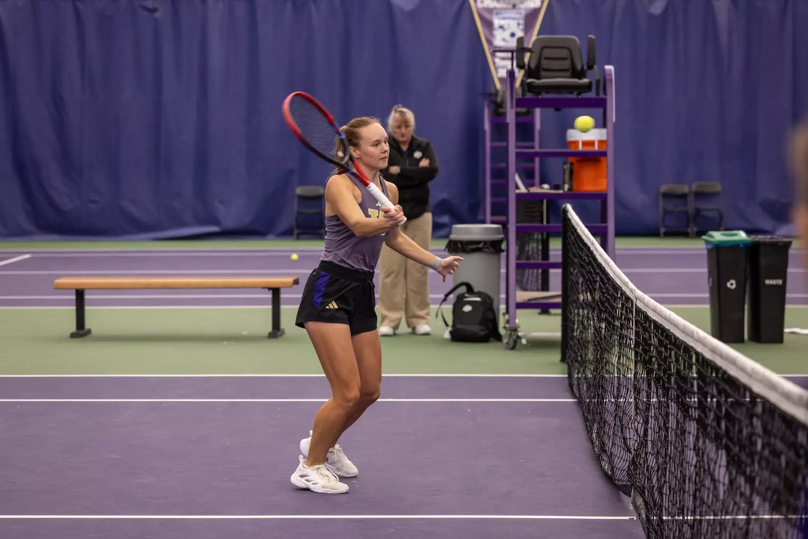 Washington women's tennis in a 6-1 win over Portland on Friday, Feb. 23, 2024.