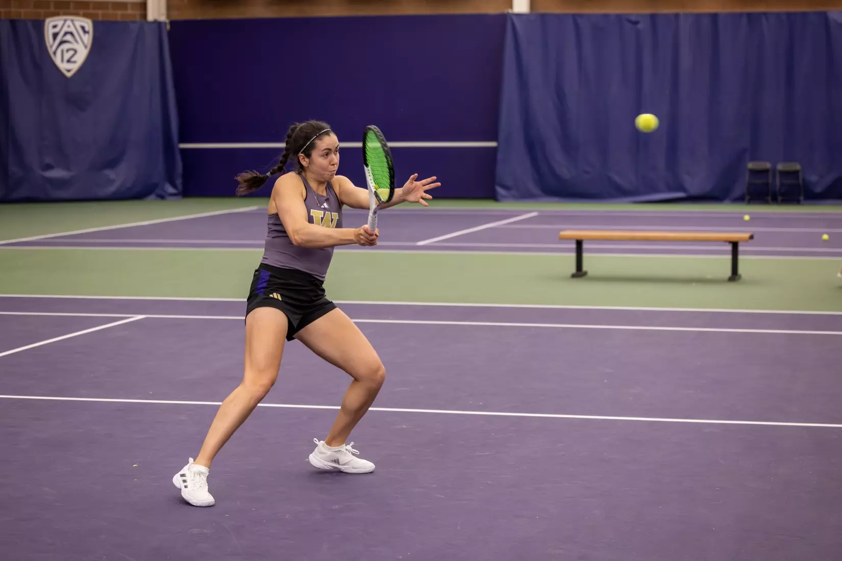 Washington women's tennis in a 6-1 win over Portland on Friday, Feb. 23, 2024.