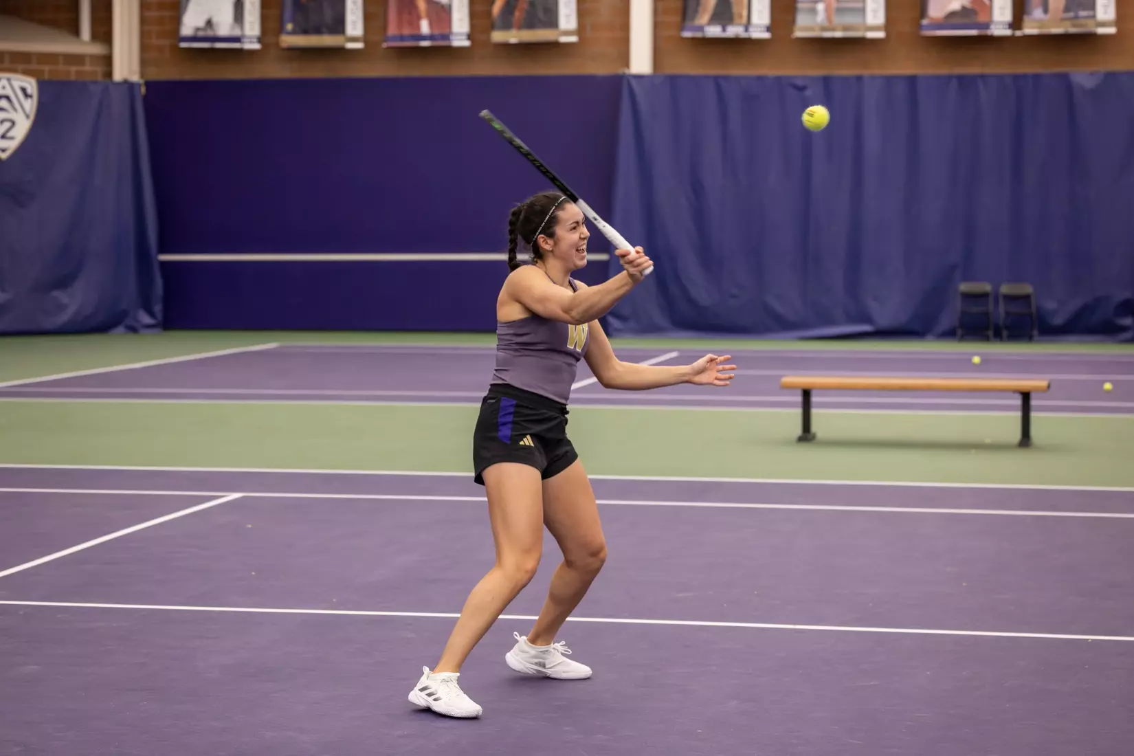 Washington women's tennis in a 6-1 win over Portland on Friday, Feb. 23, 2024.