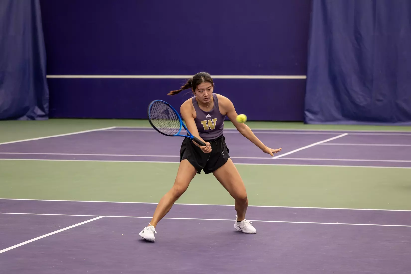 Washington women's tennis in a 6-1 win over Portland on Friday, Feb. 23, 2024.