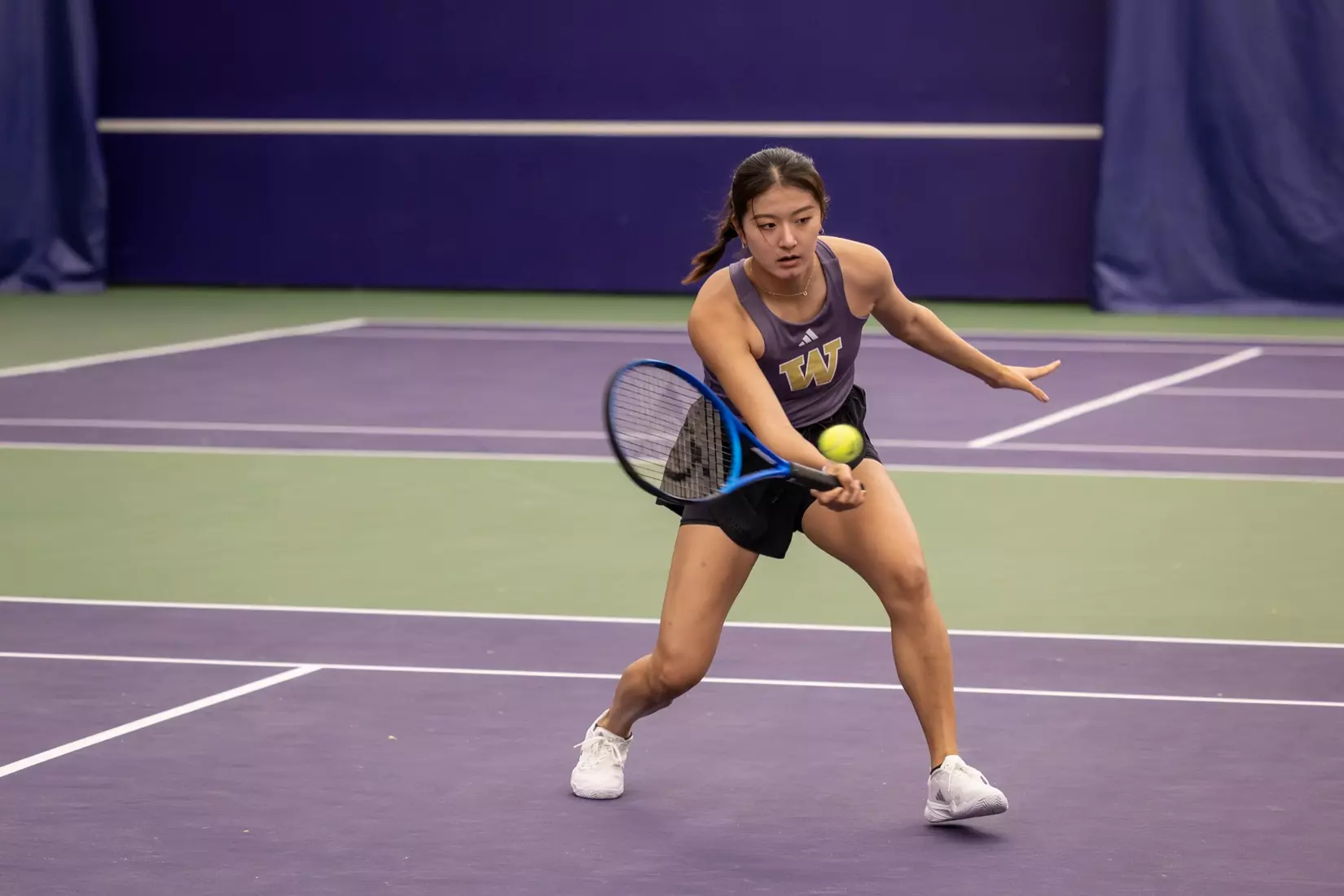 Washington women's tennis in a 6-1 win over Portland on Friday, Feb. 23, 2024.