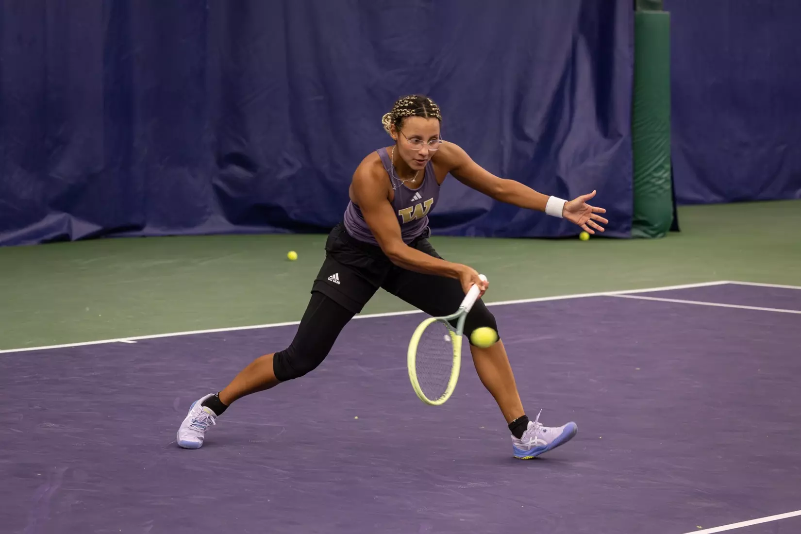 Washington women's tennis in a 6-1 win over Portland on Friday, Feb. 23, 2024.