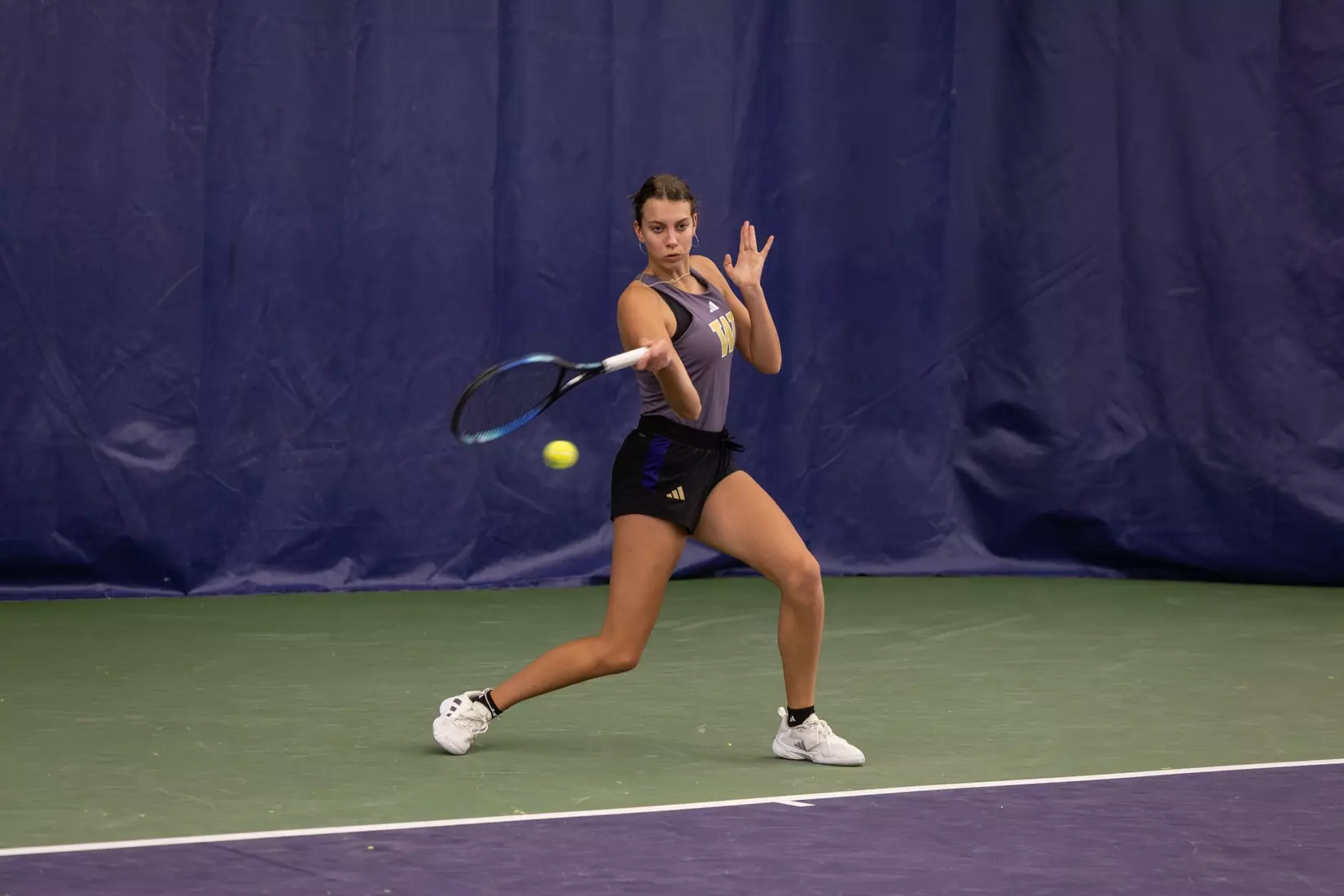 Washington women's tennis in a 6-1 win over Portland on Friday, Feb. 23, 2024.