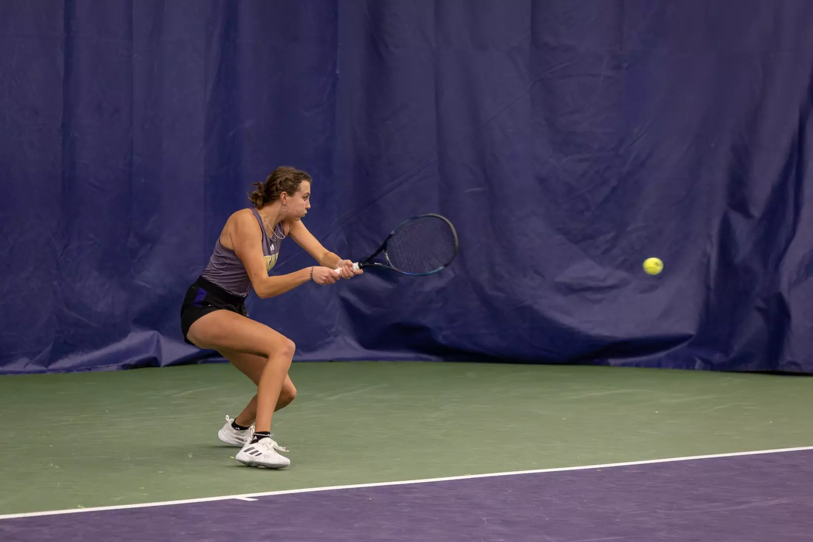 Washington women's tennis in a 6-1 win over Portland on Friday, Feb. 23, 2024.