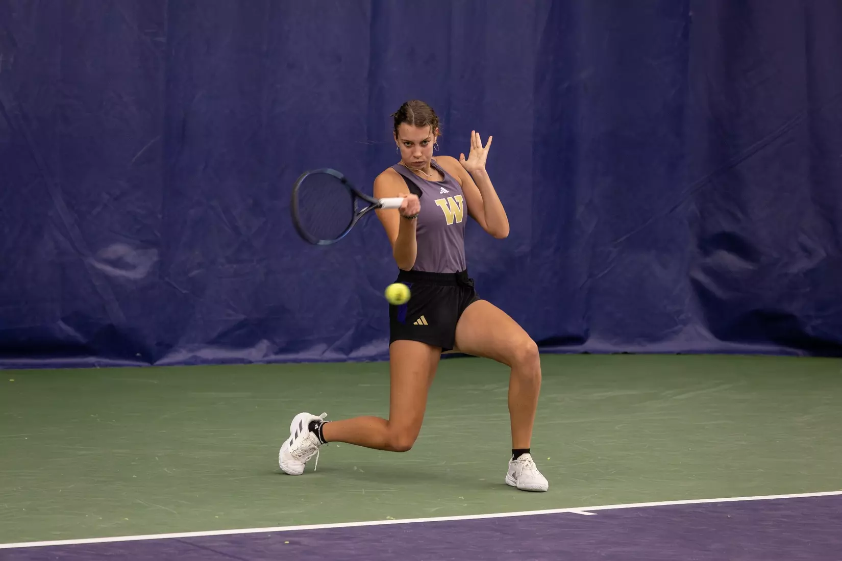 Washington women's tennis in a 6-1 win over Portland on Friday, Feb. 23, 2024.