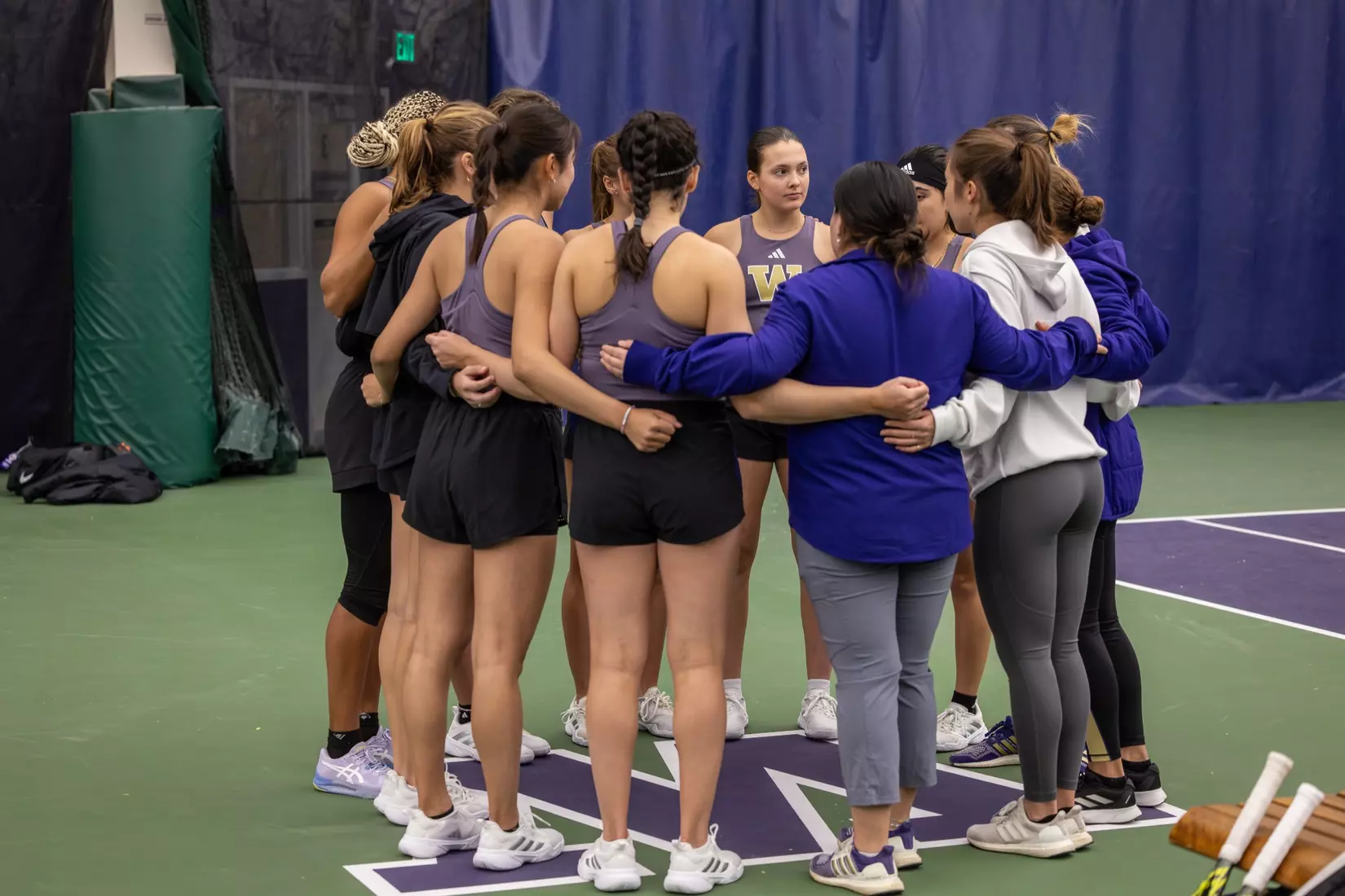 Washington women's tennis in a 6-1 win over Portland on Friday, Feb. 23, 2024.