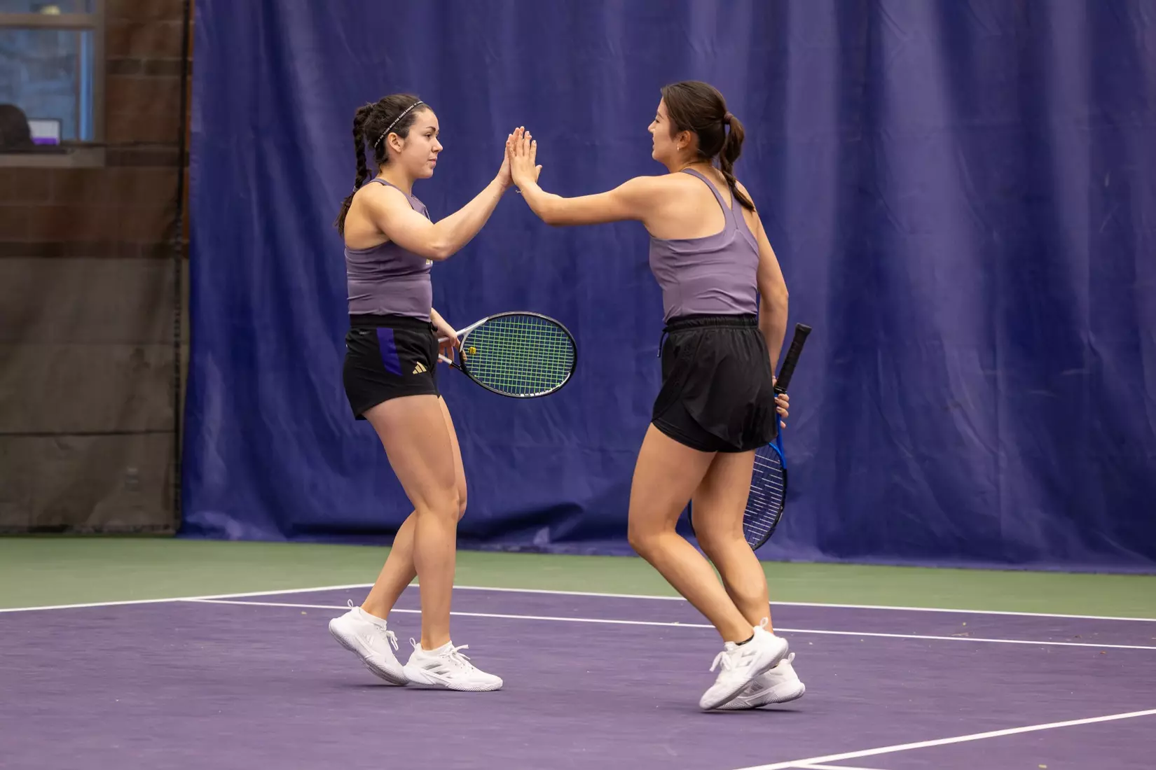 Washington women's tennis in a 6-1 win over Portland on Friday, Feb. 23, 2024.