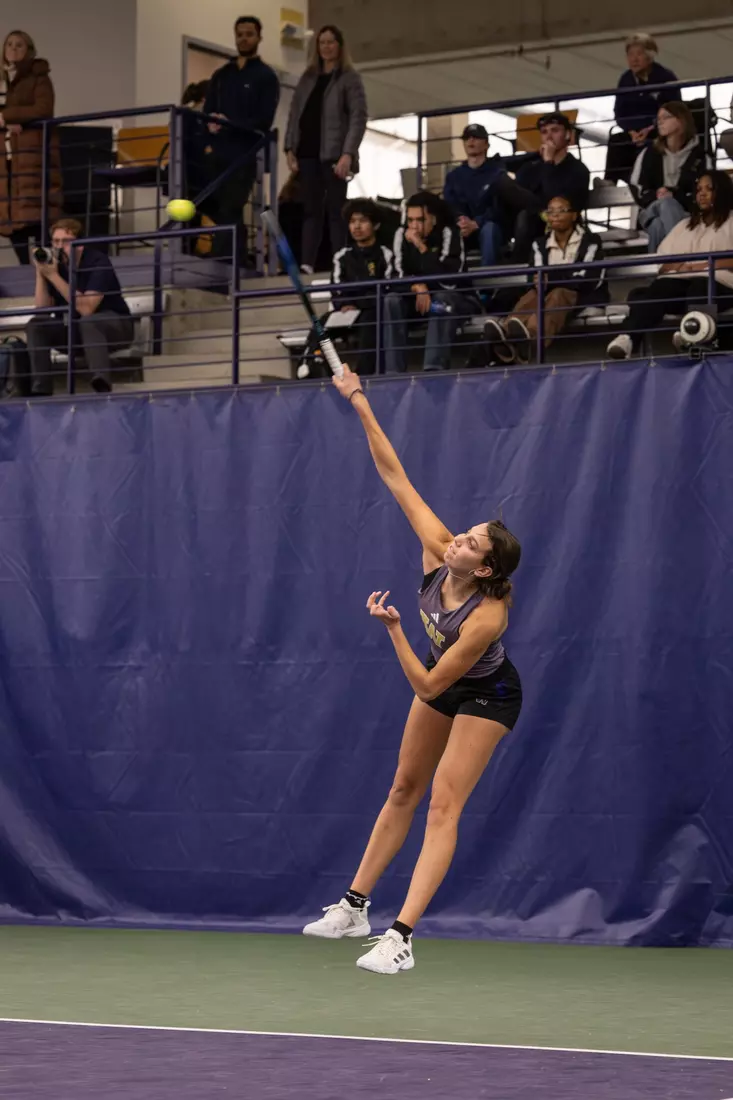 Washington women's tennis in a 6-1 win over Portland on Friday, Feb. 23, 2024.