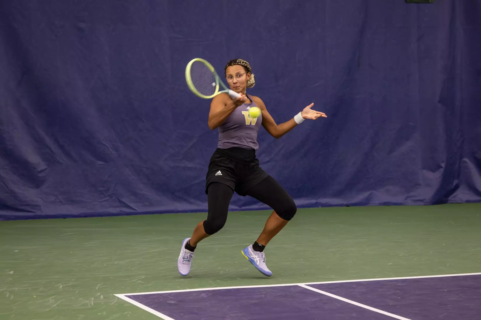 Washington women's tennis in a 6-1 win over Portland on Friday, Feb. 23, 2024.