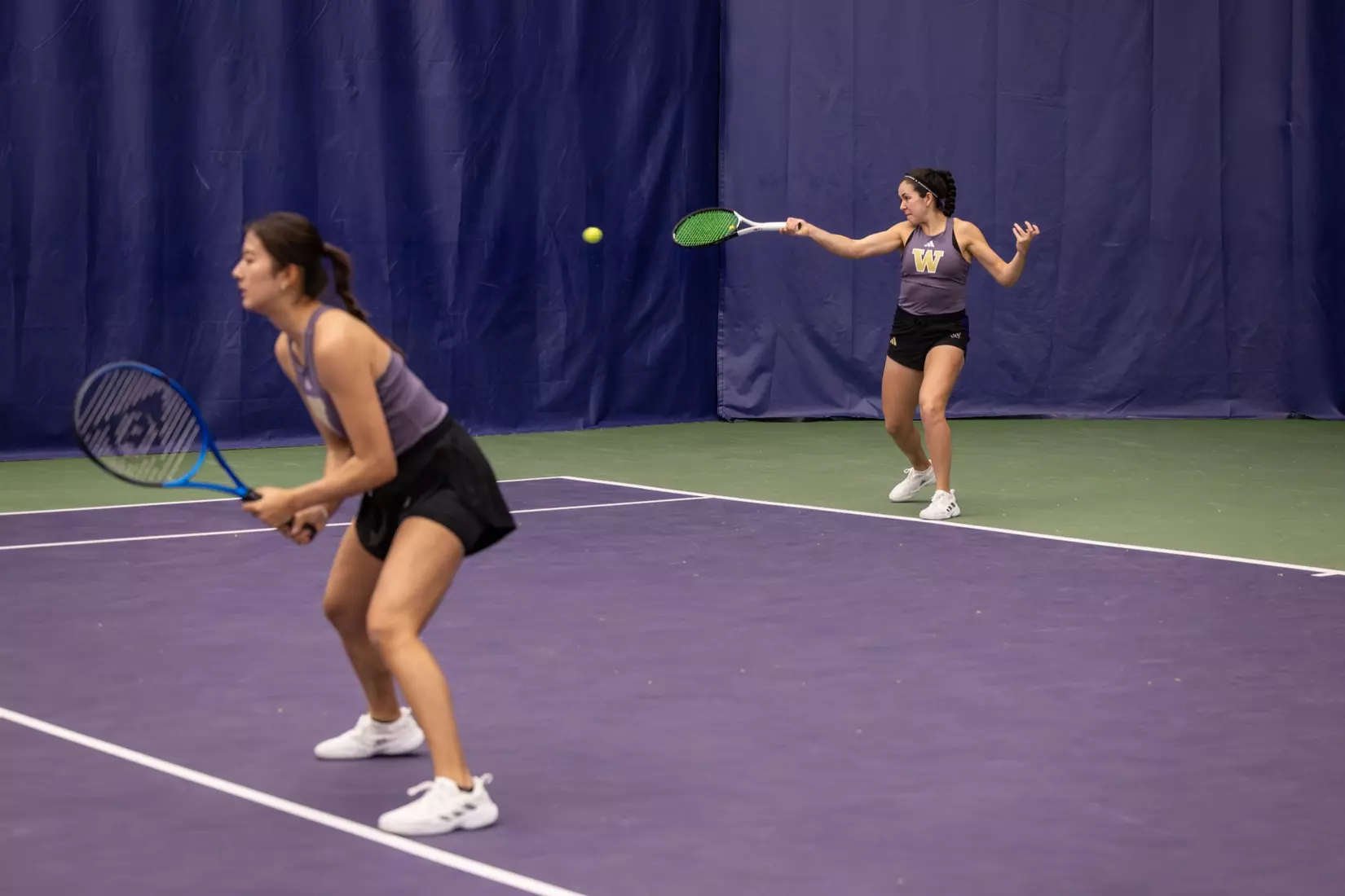Washington women's tennis in a 6-1 win over Portland on Friday, Feb. 23, 2024.