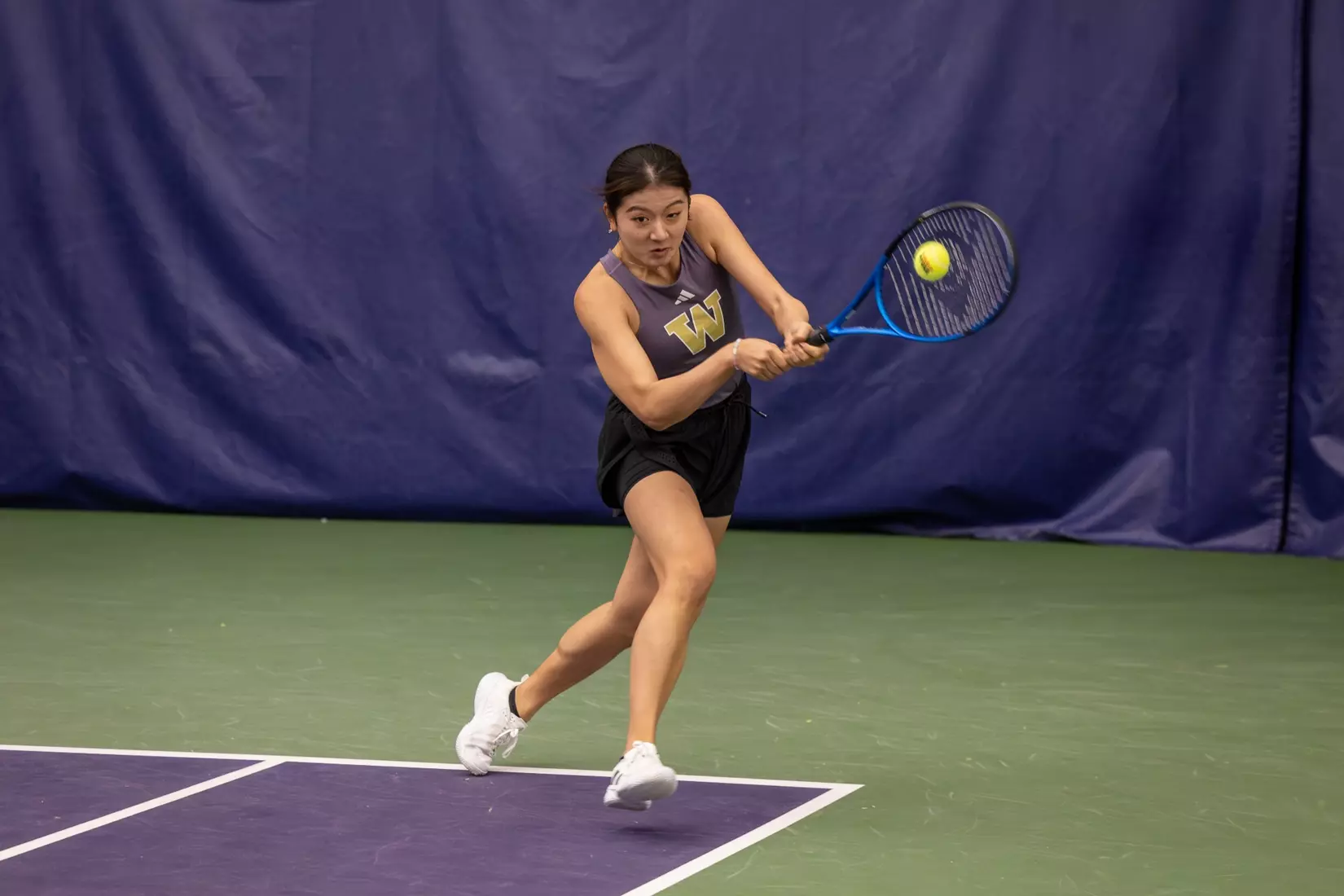 Washington women's tennis in a 6-1 win over Portland on Friday, Feb. 23, 2024.