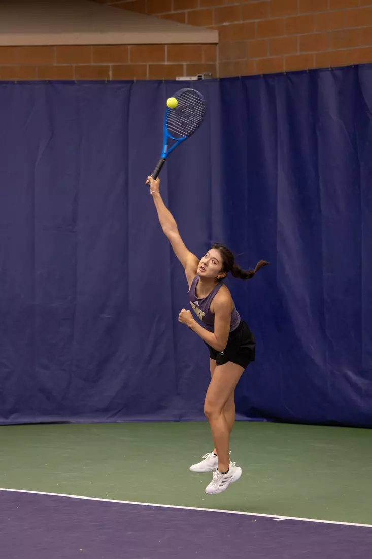 Washington women's tennis in a 6-1 win over Portland on Friday, Feb. 23, 2024.
