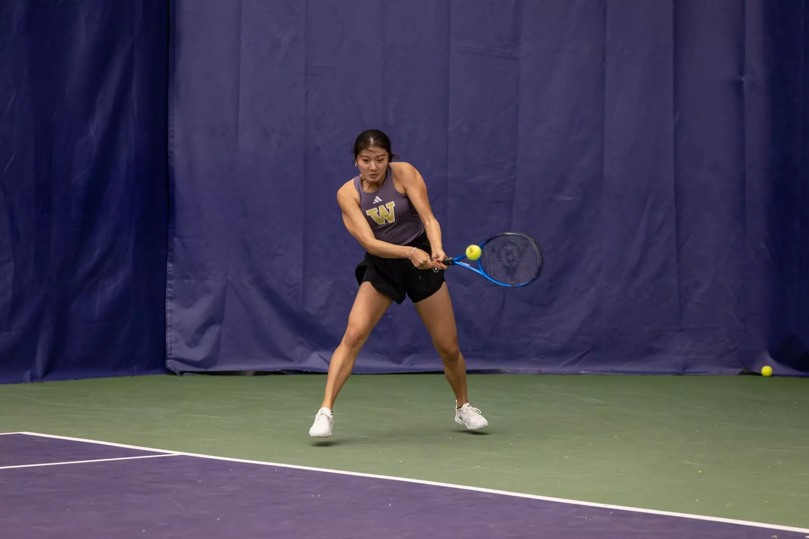 Washington women's tennis in a 6-1 win over Portland on Friday, Feb. 23, 2024.